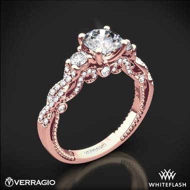 20k Rose Gold Verragio INS-7074R Braided 3 Stone Engagement Ring